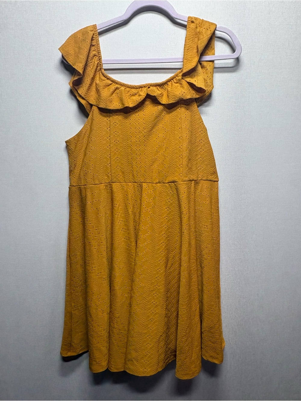 Knitworks Mustard Yellow Eyelet Ruffle Sundress